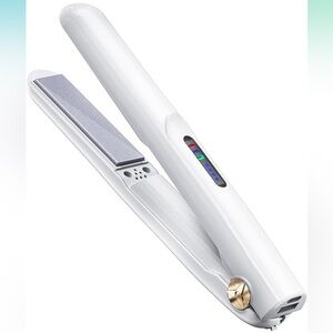 Portable Cordless Mini Hair Straightener and Curler 2 in 1 Ceramic Flat Iron